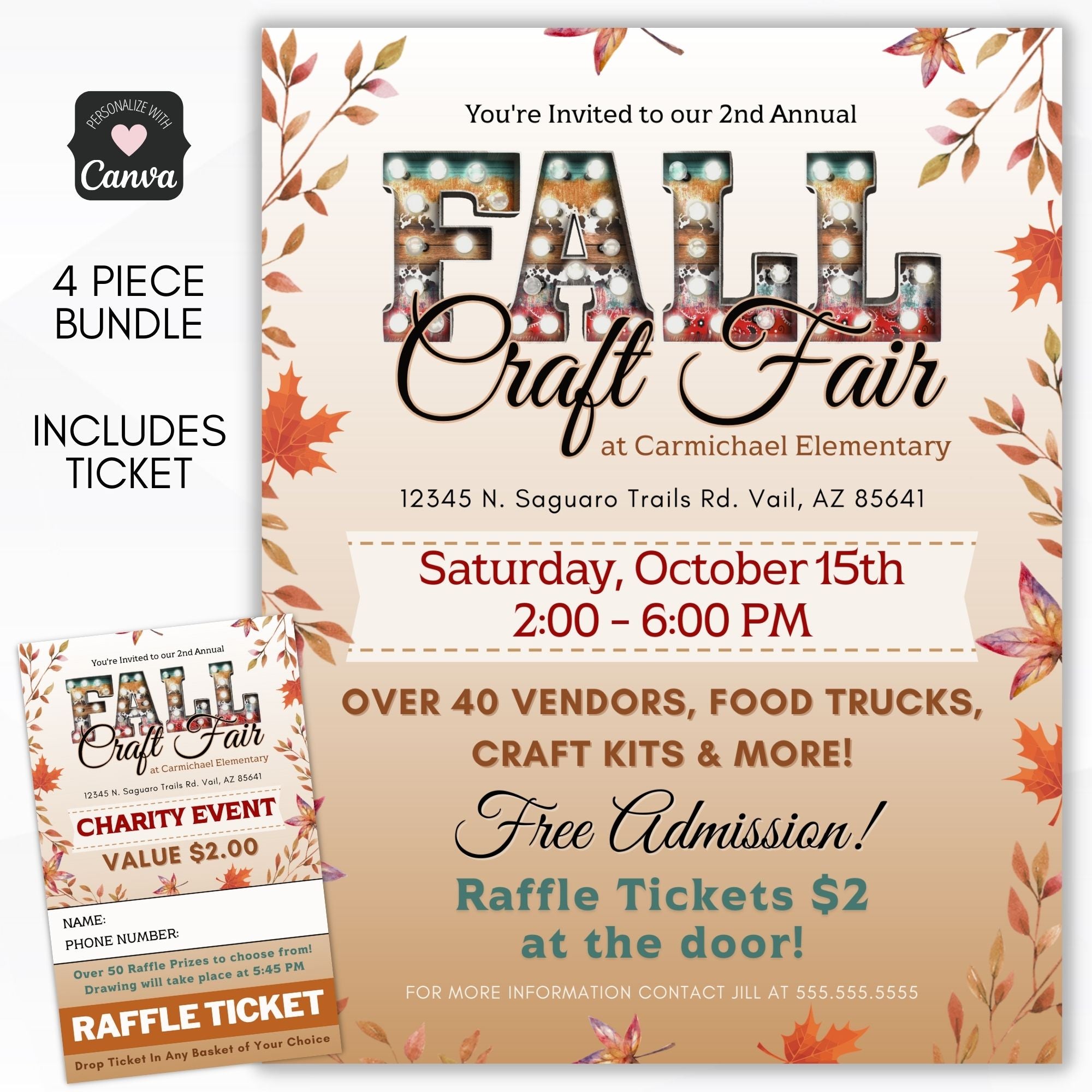 Fall Festival Flyer Sign Ticket Bundle – Simple Desert Designs