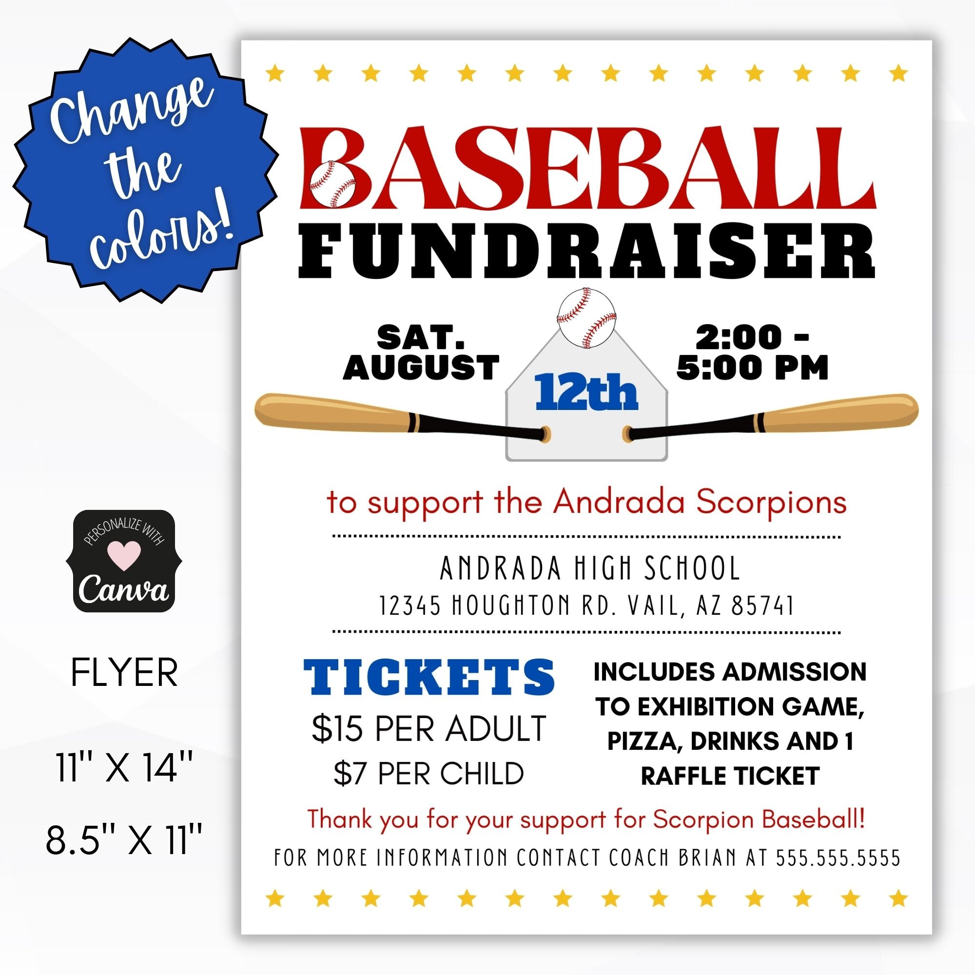 Baseball Fundraiser Flyer – Simple Desert Designs