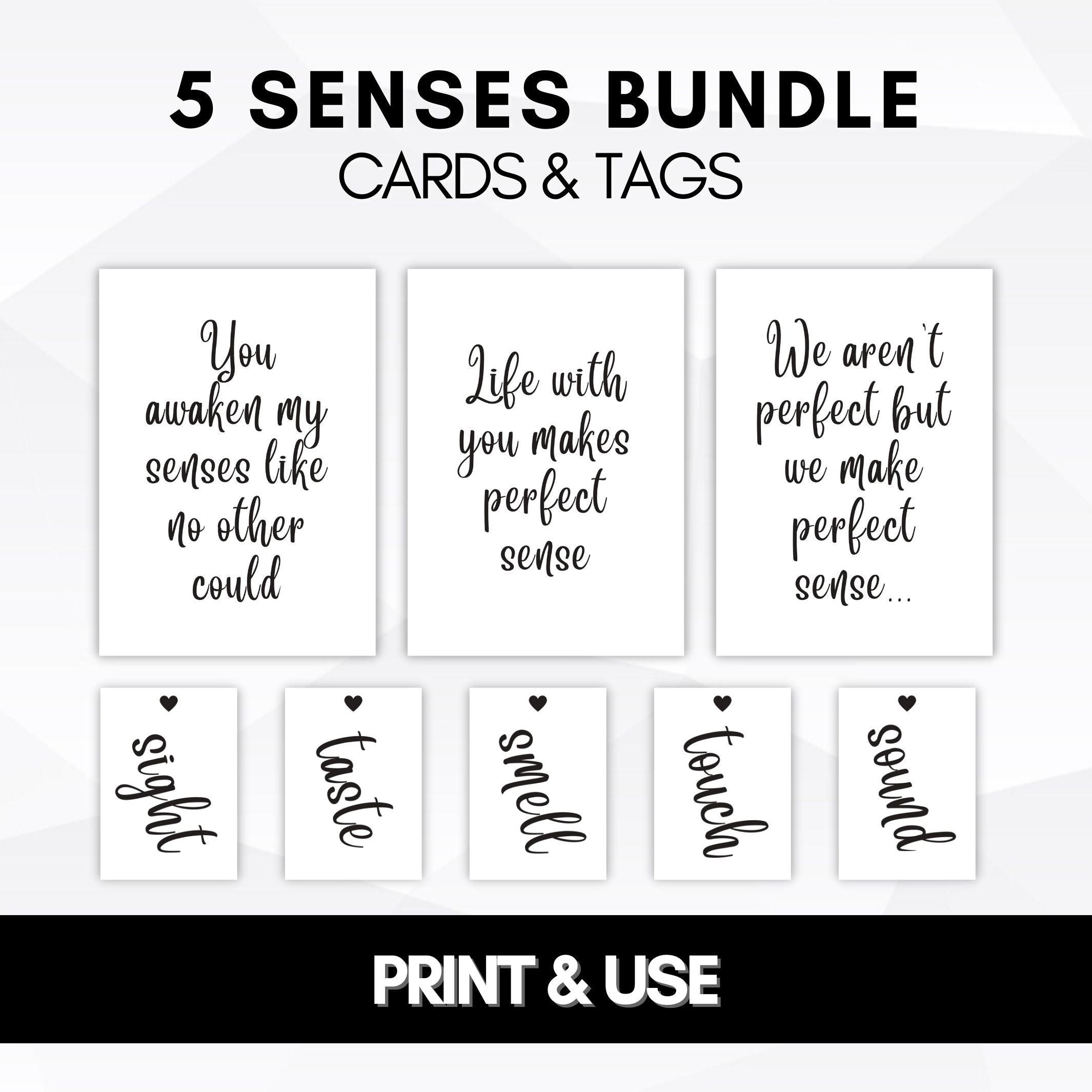 Desert　Tags　Gift　Senses　Senses　Simple　Cards　Designs　Five　–