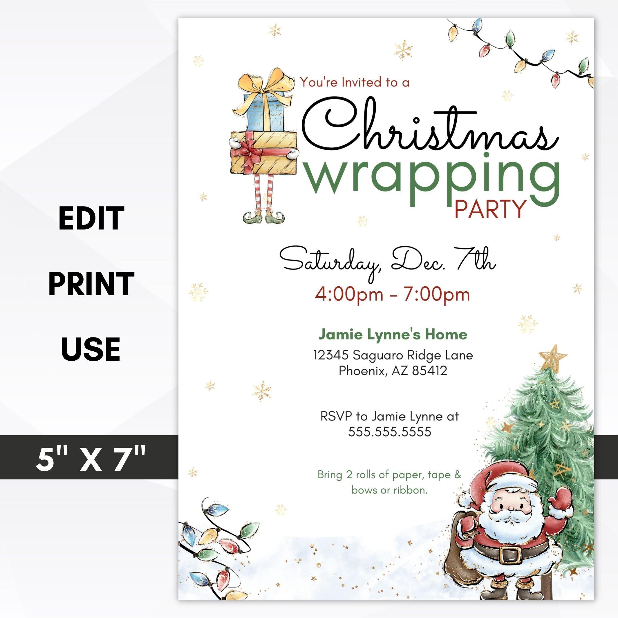 Christmas Gift Wrap Fundraiser Flyer, PTO PTA School Gift Wrapping Event