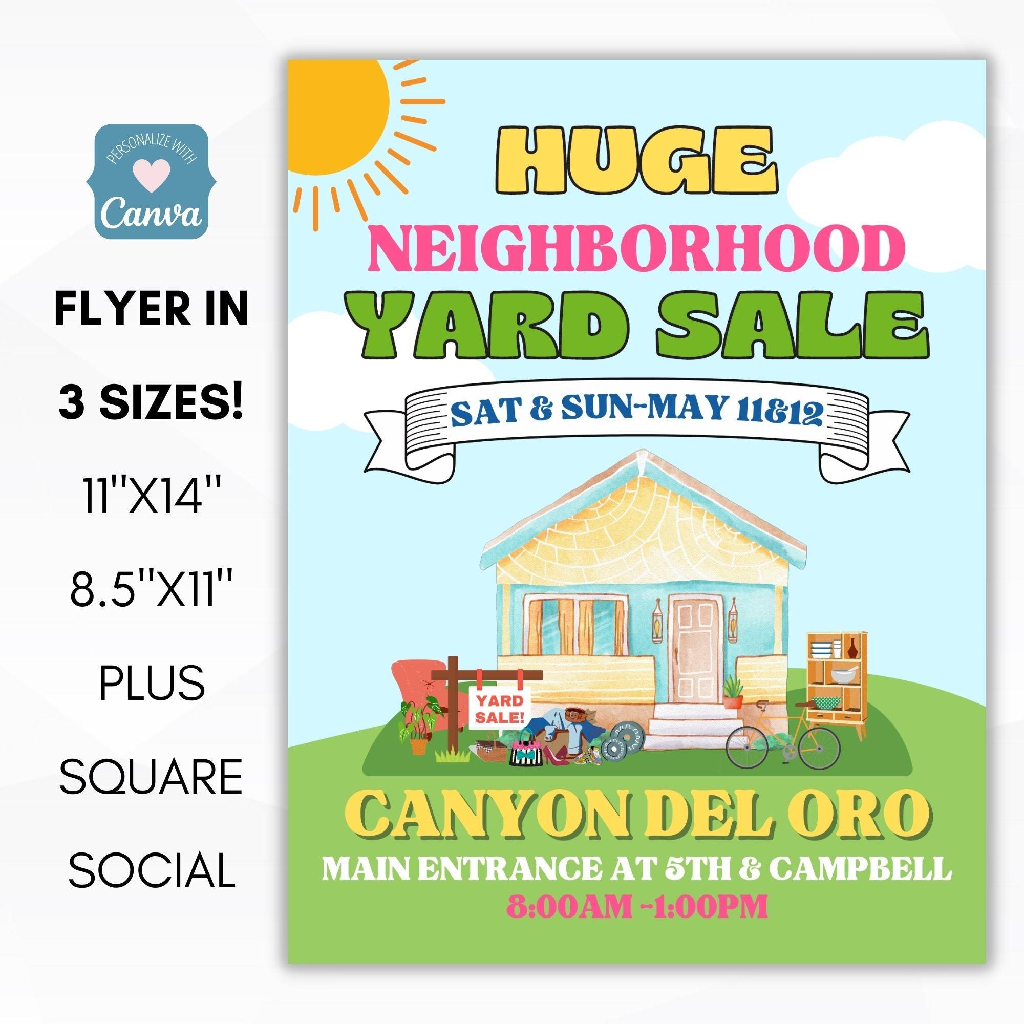 yard sale flyer template