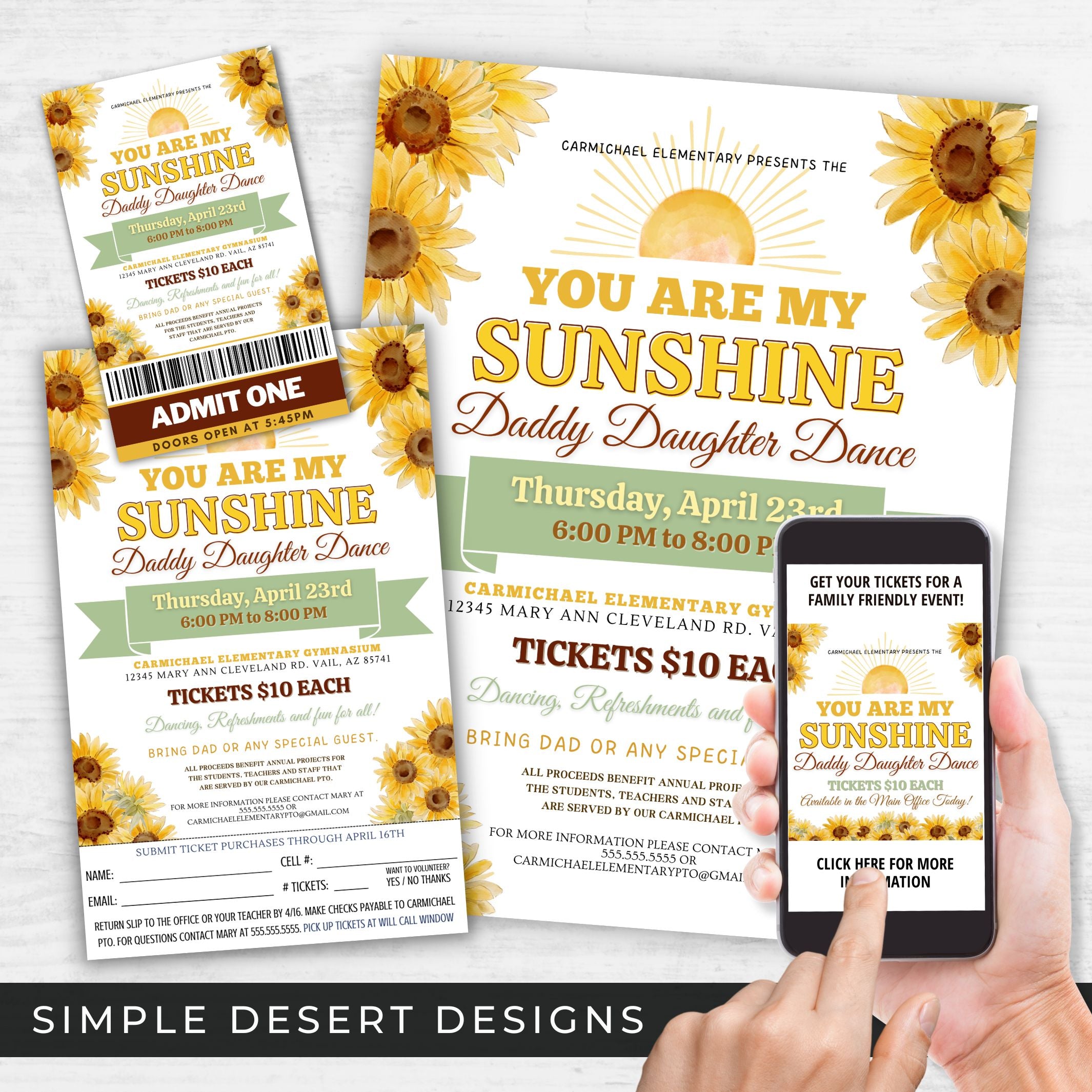 Sunflower Daddy Daughter Dance Bundle – Simple Desert Designs