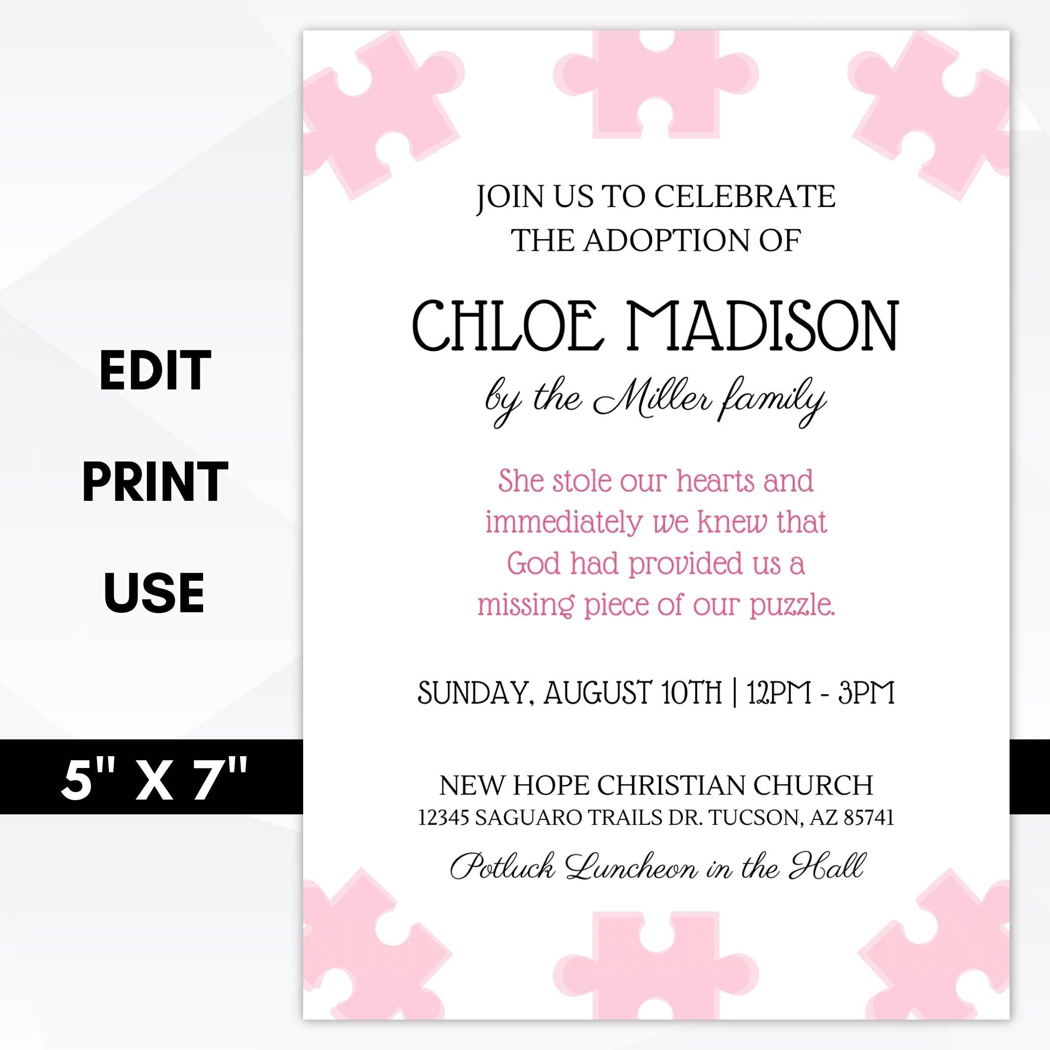 Adoption baby best sale shower invitations