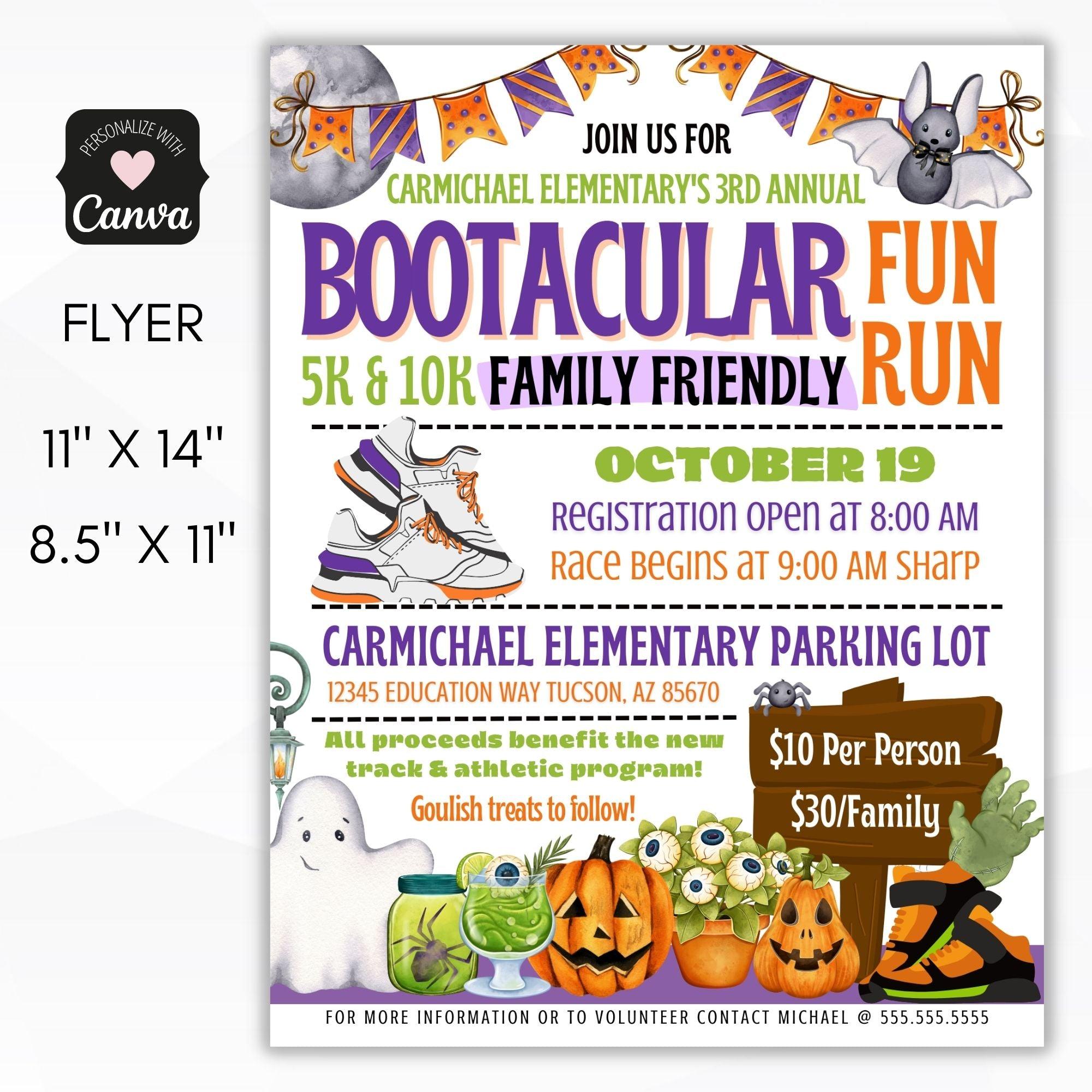 Halloween Fun Run Flyers Set Simple Desert Designs