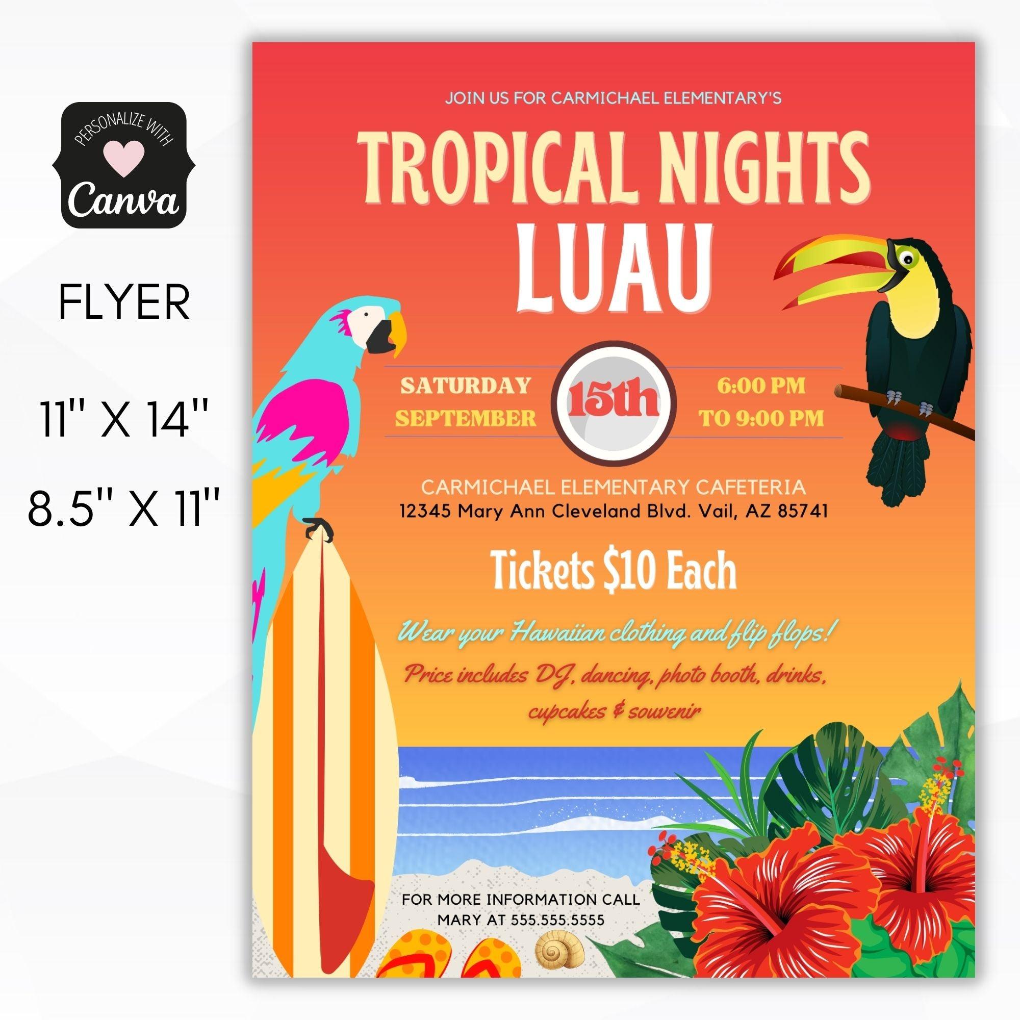 Hawaiian Luau Event Flyer Set – Simple Desert Designs