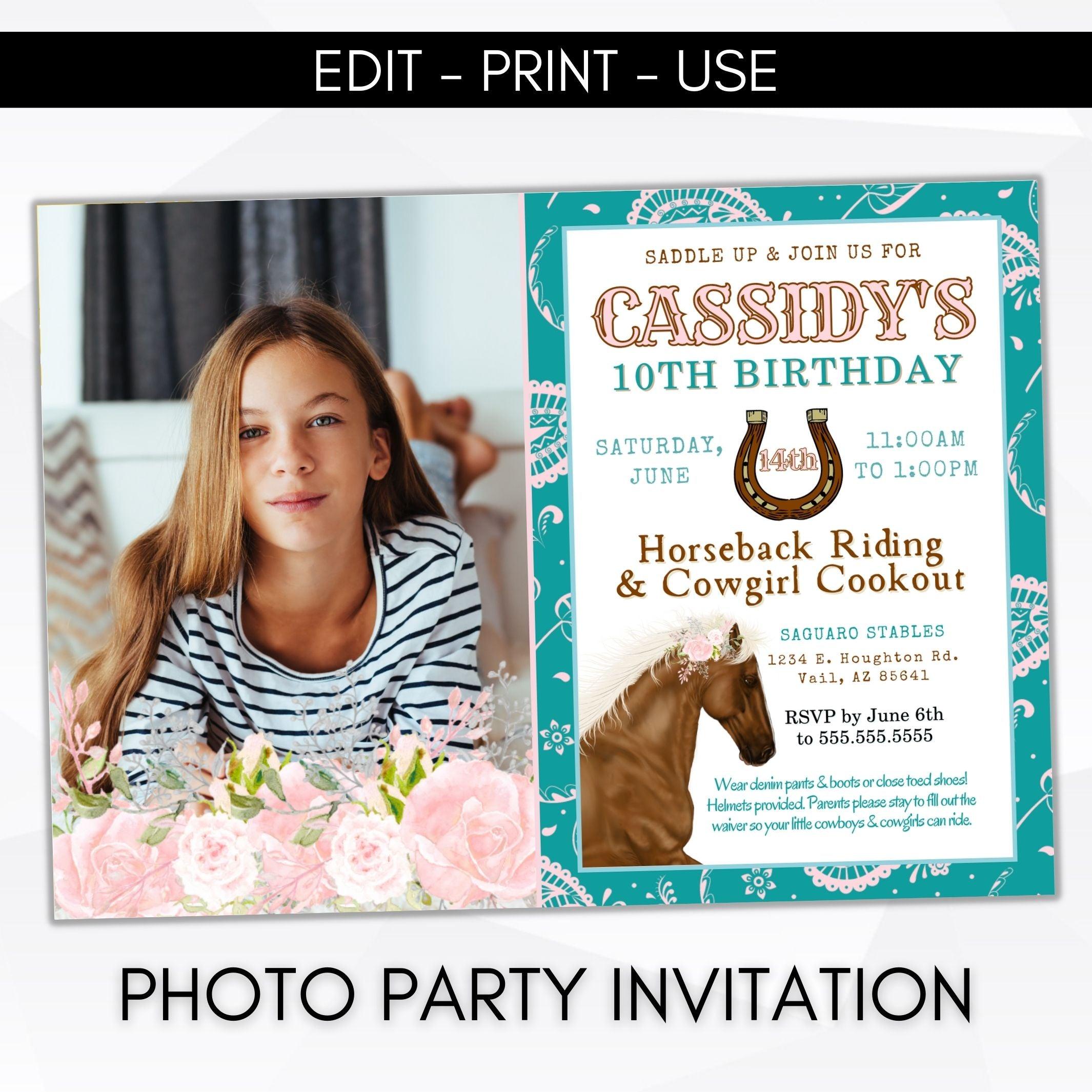 Horse Birthday Party Printable Templates