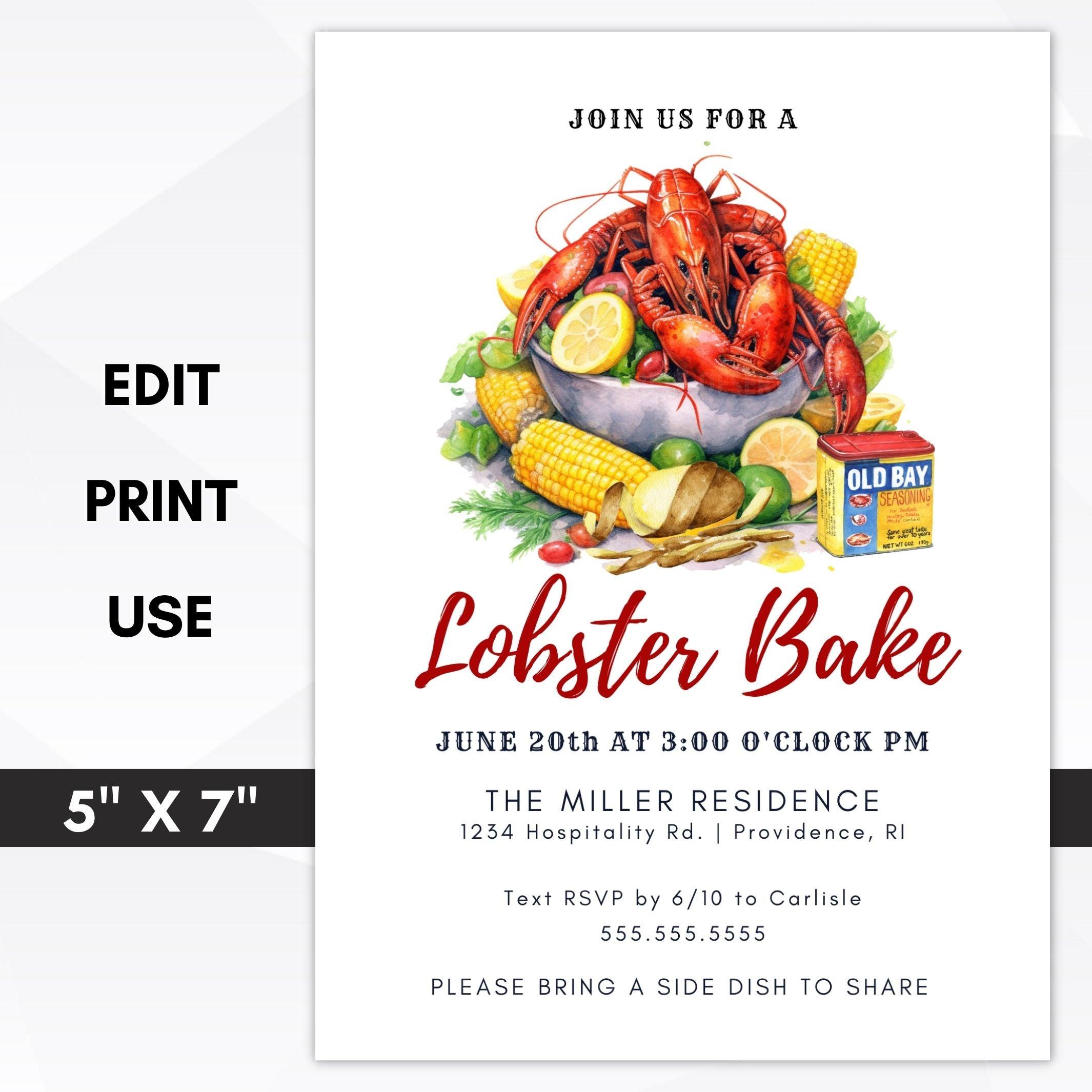 Lobster Bake Invitation – Simple Desert Designs