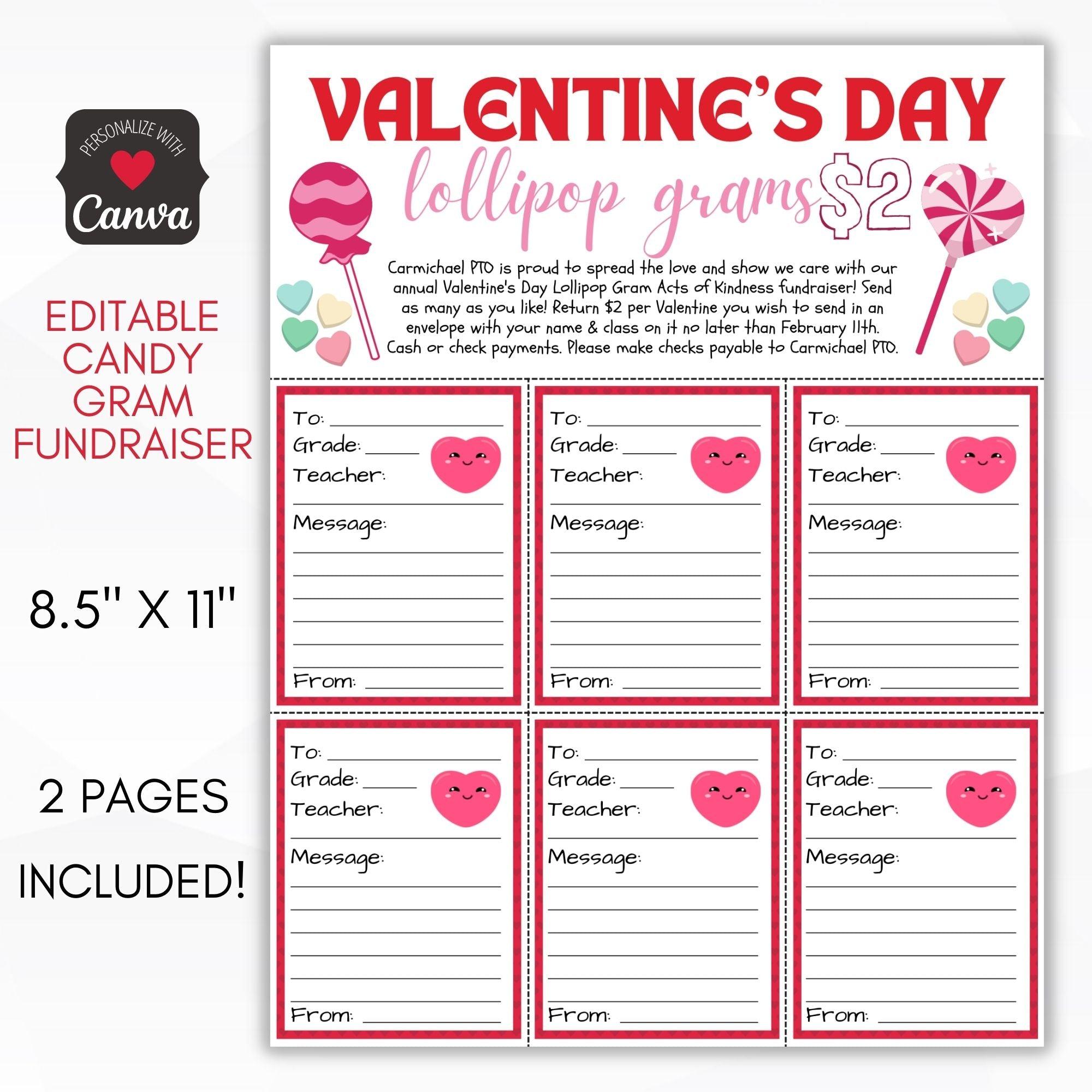 Valentines Lollipop Grams Sheet Simple Desert Designs