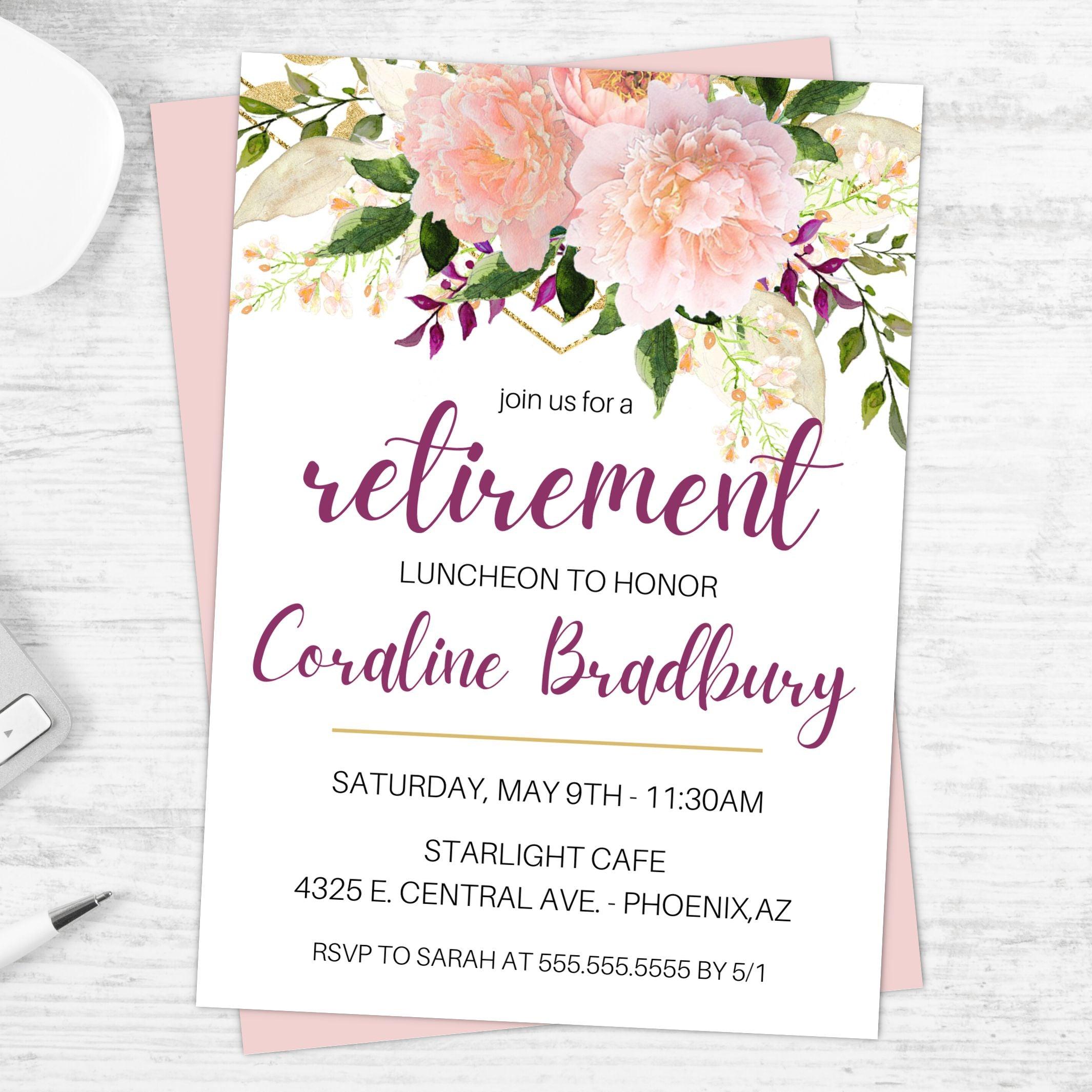 Retirement & Promotion Invite Templates – Simple Desert Designs