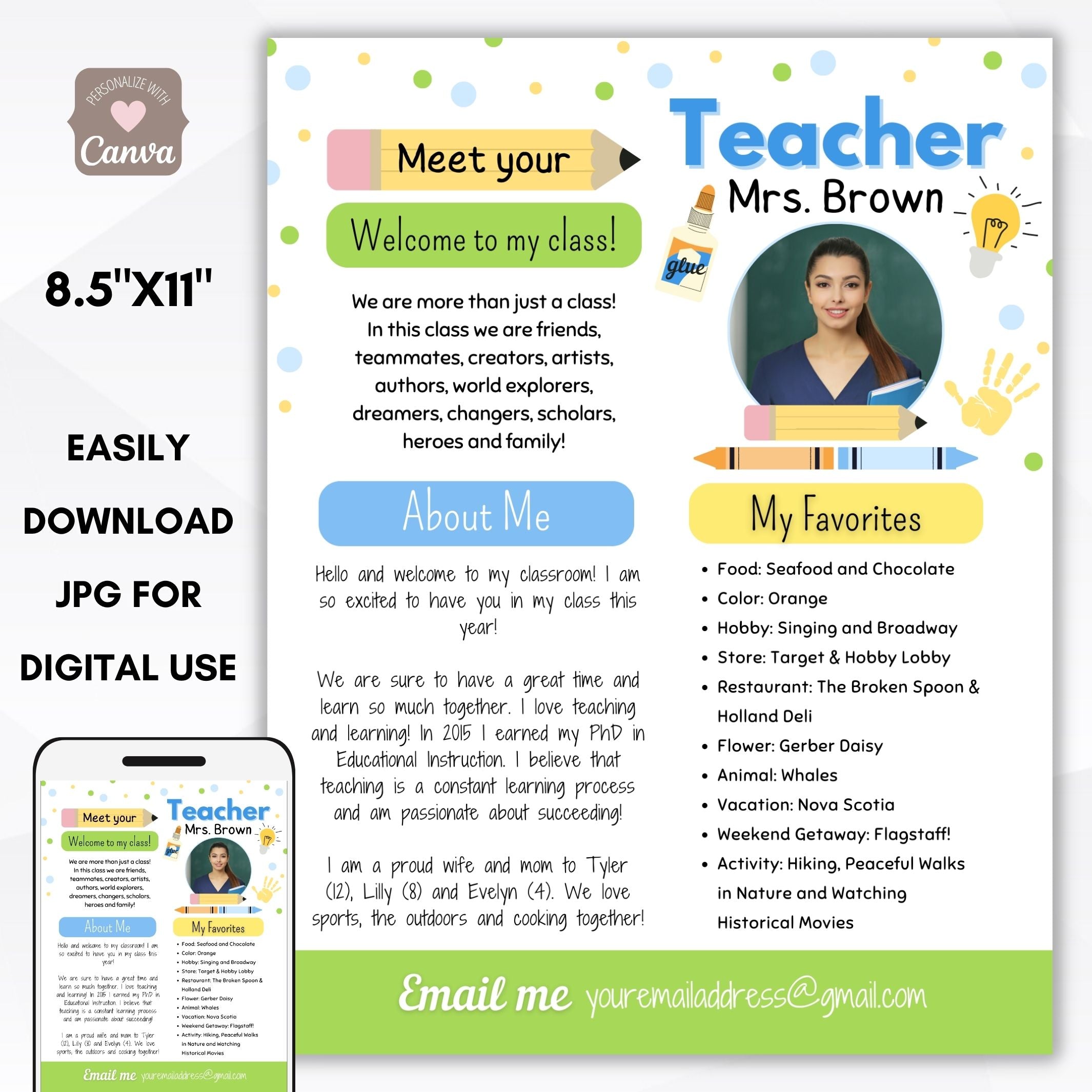 Elementary Meet the Teacher Flyer – Simple Desert Designs