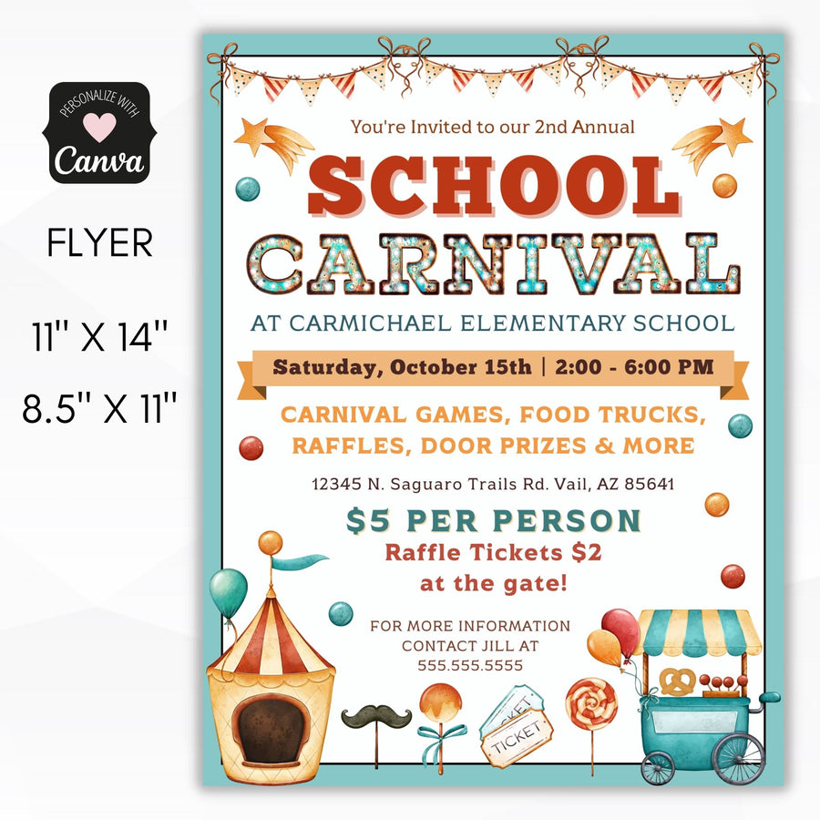 Vintage School Carnival Flyer – Simple Desert Designs