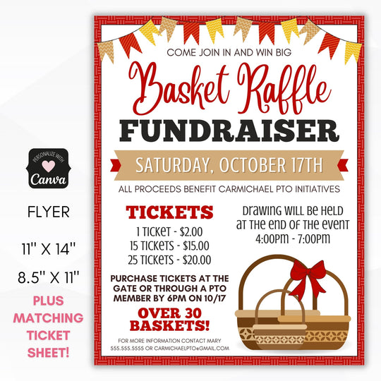 Basket Raffle Flyer Set – Simple Desert Designs