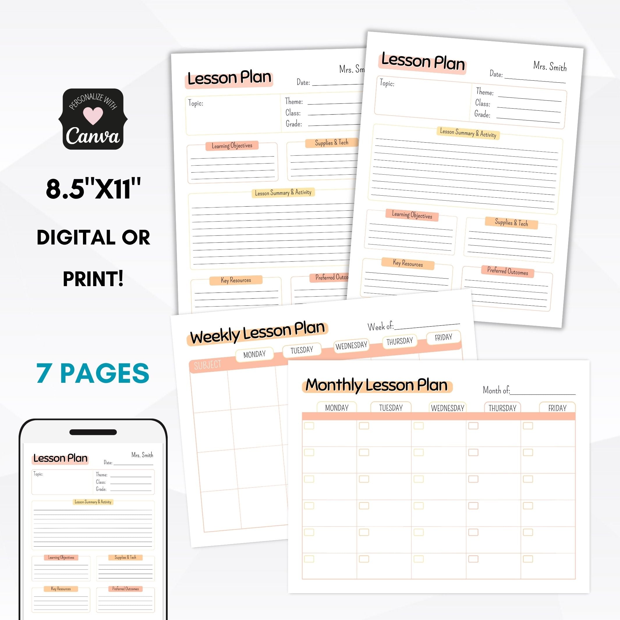 Sunset Lesson Plan Templates – Simple Desert Designs