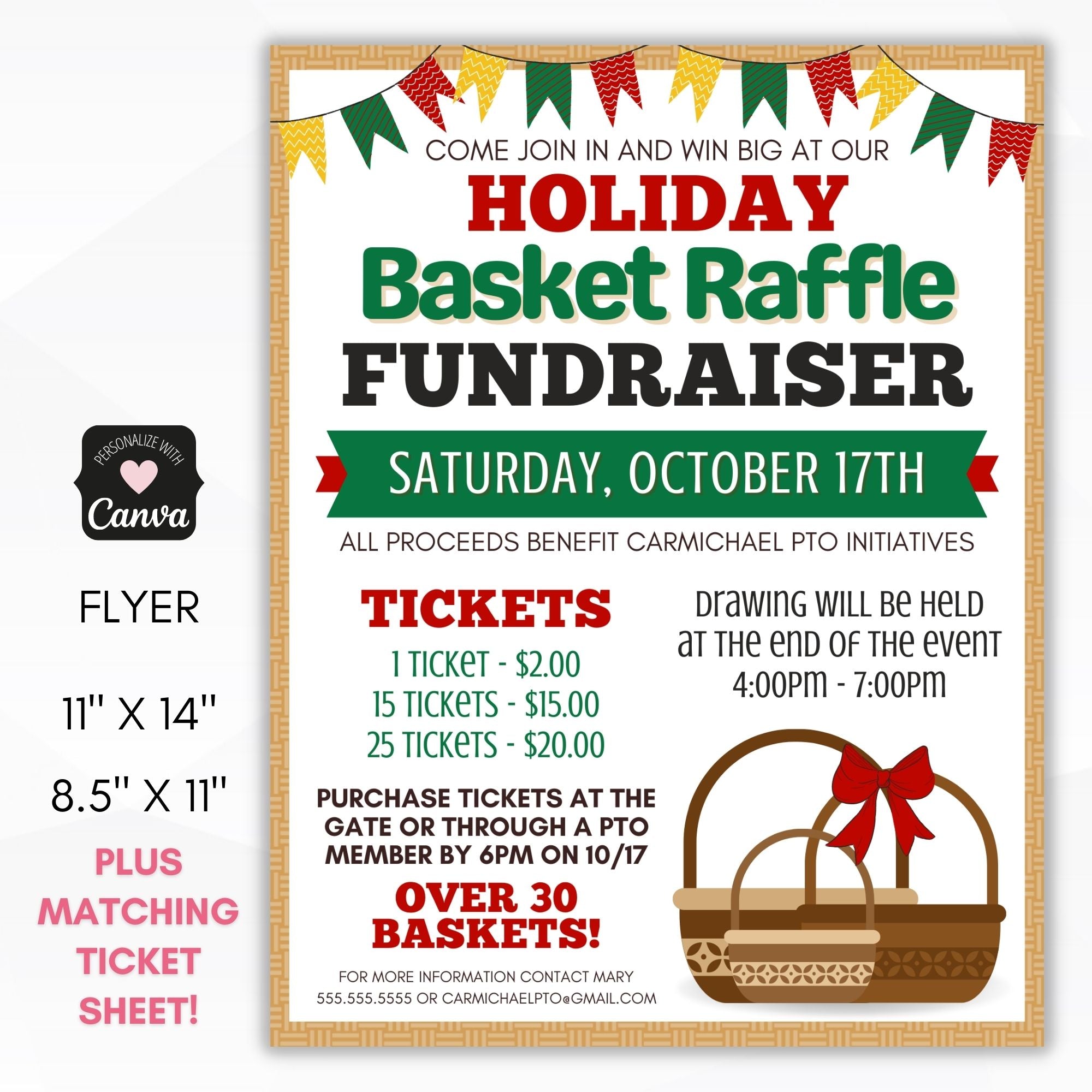 Holiday Basket Raffle Flyer – Simple Desert Designs