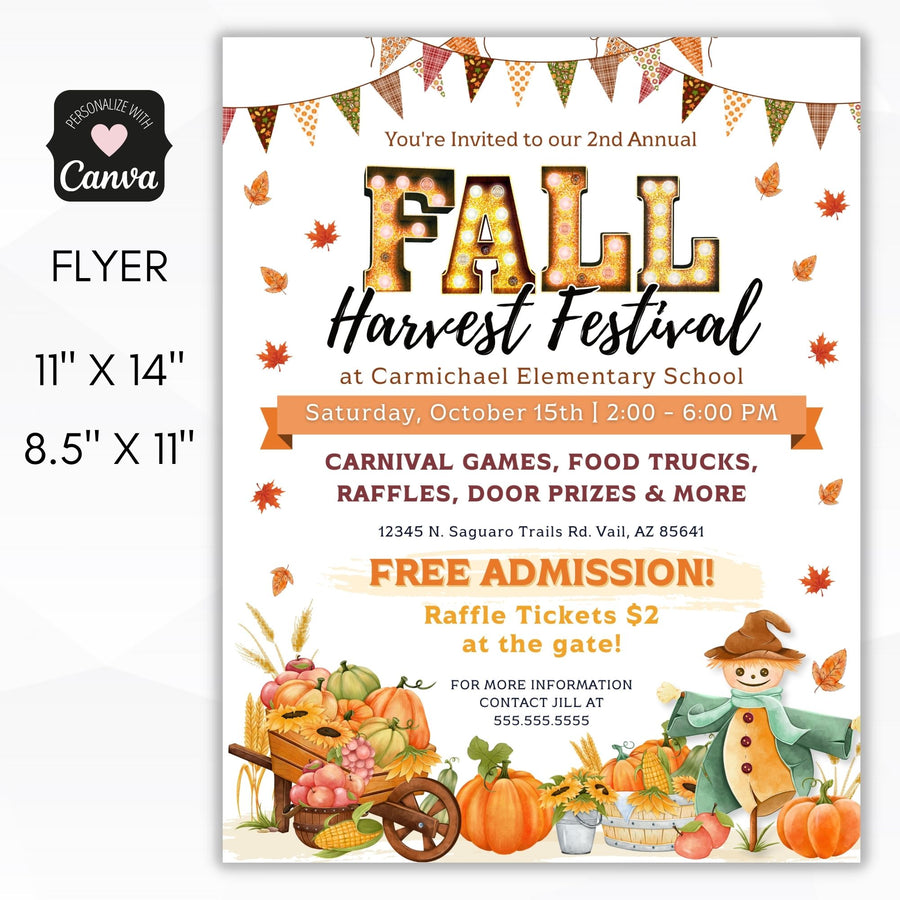 Colorful Fall Harvest Festival Flyer – Simple Desert Designs