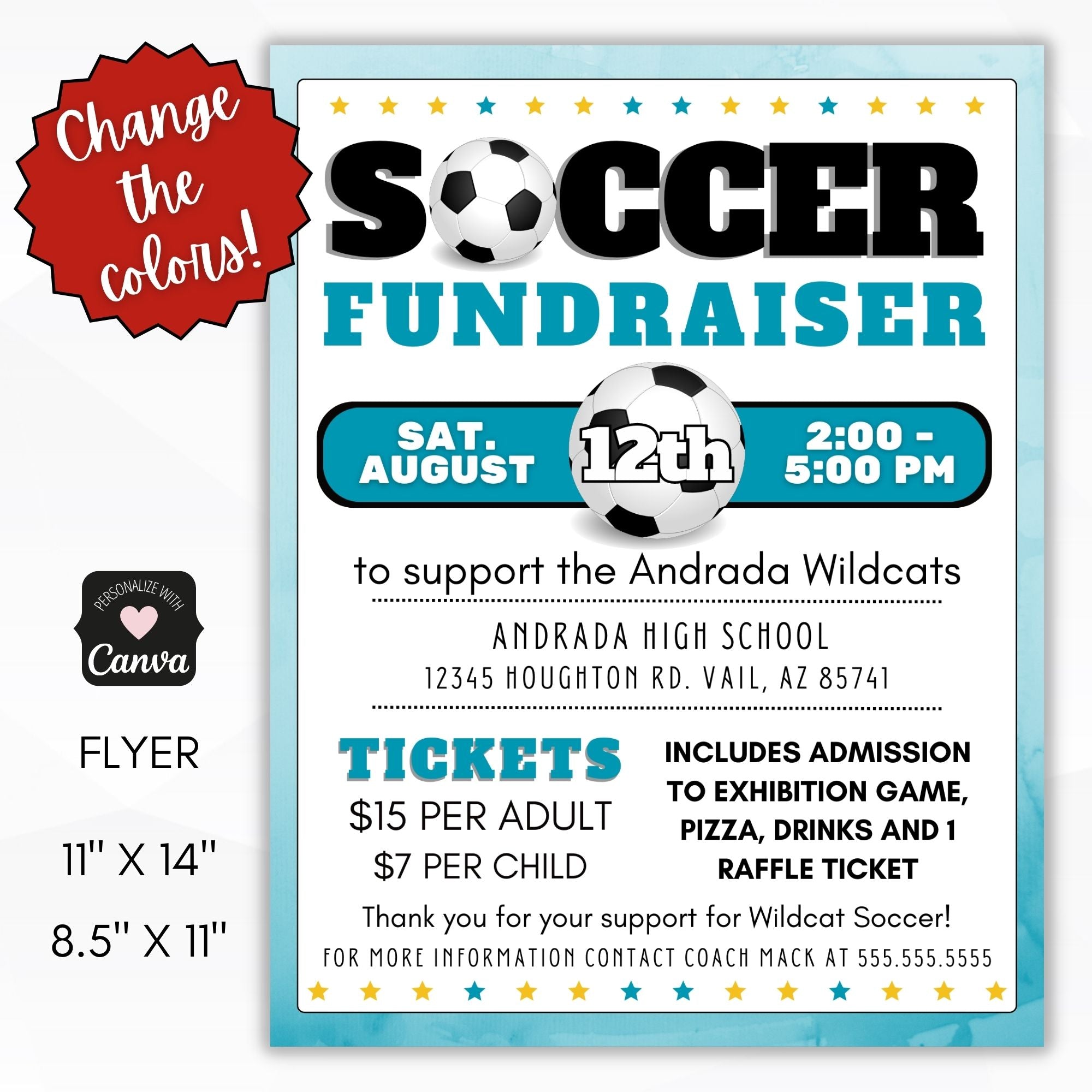 Soccer Team Fundraising Flyer – Simple Desert Designs