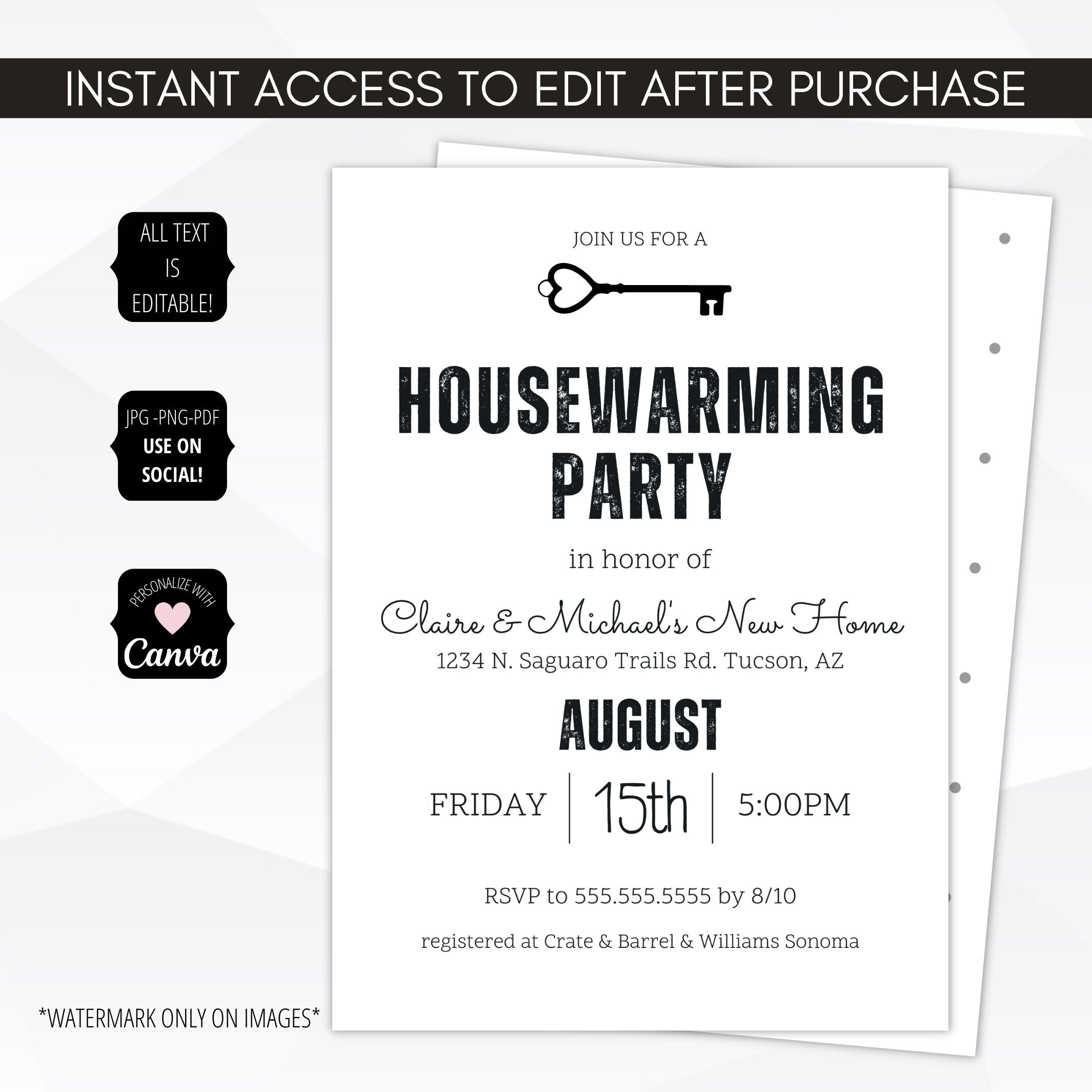 New House Warming Invitation – Simple Desert Designs