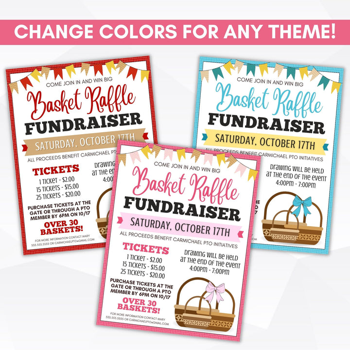 Basket Raffle Flyer Set – Simple Desert Designs