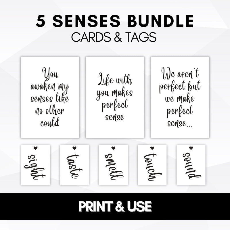 Five Senses Gift Tags & Card. Instant Download Printable. 5 Sense of Humor  Funny Print. Christmas Gift for Him Her. Valentines Day. Birthday - Etsy