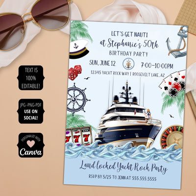 vintage 50th birthday invitations for nautical yacht party boat theme