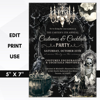 vintage halloween invitations for adults