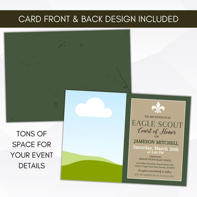 personalized court of honor invitations for eagle scouts with photo