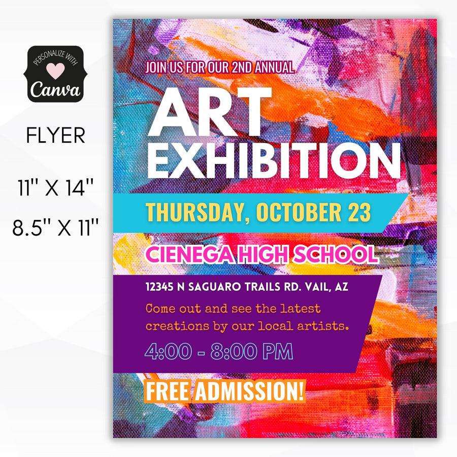 Colorful Art Exhibition Flyer Template – Simple Desert Designs