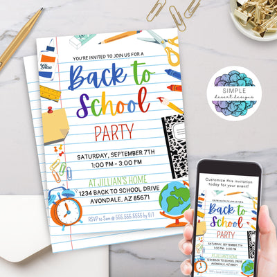 back to school party invitations for kids adults staff party orientation welcome back