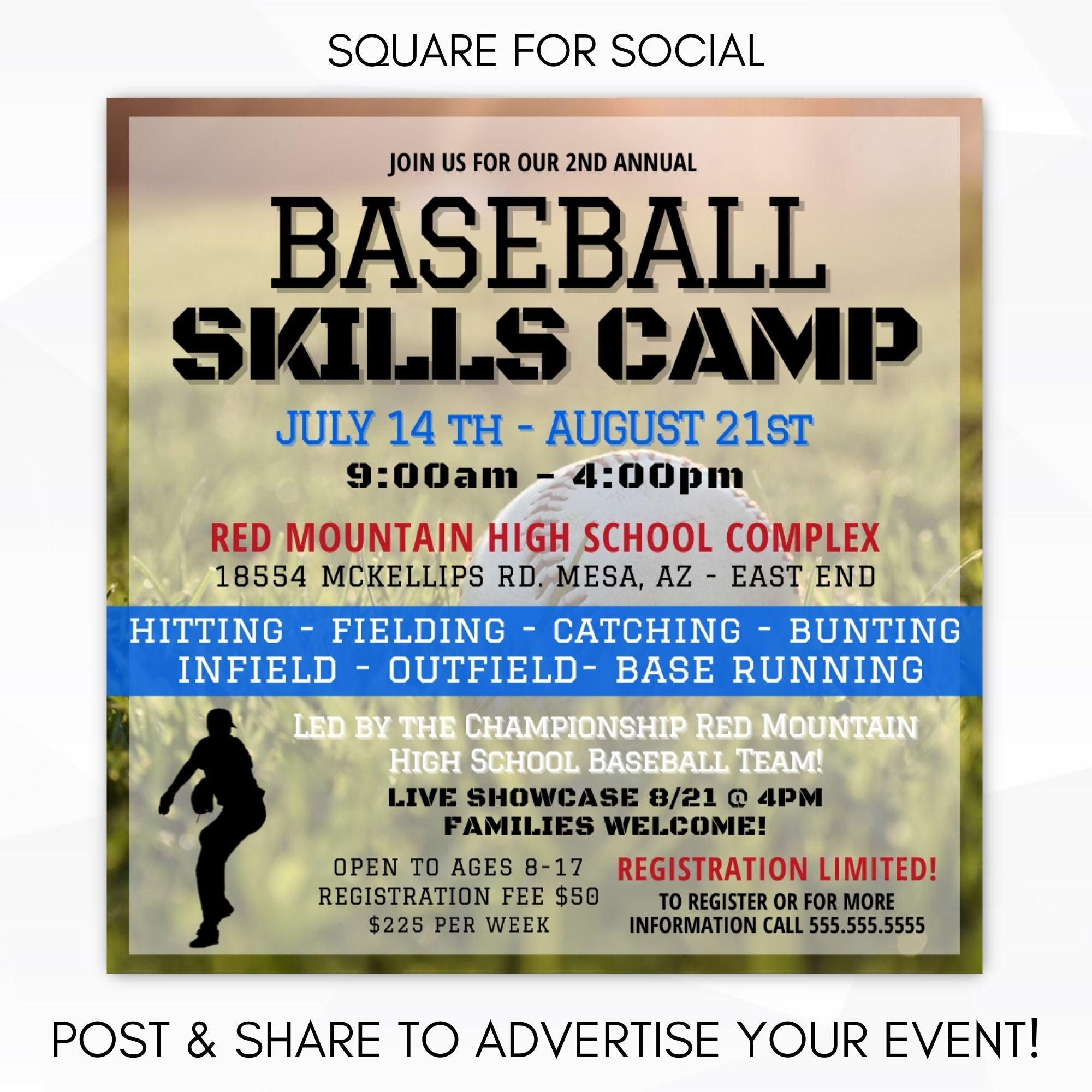 Baseball Camp Brochure Template