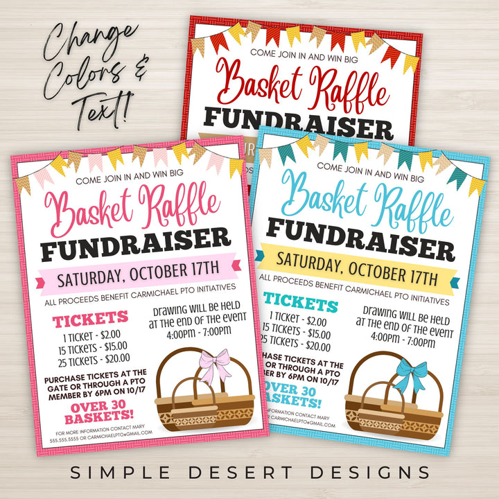 Basket Raffle Flyer Set – Simple Desert Designs