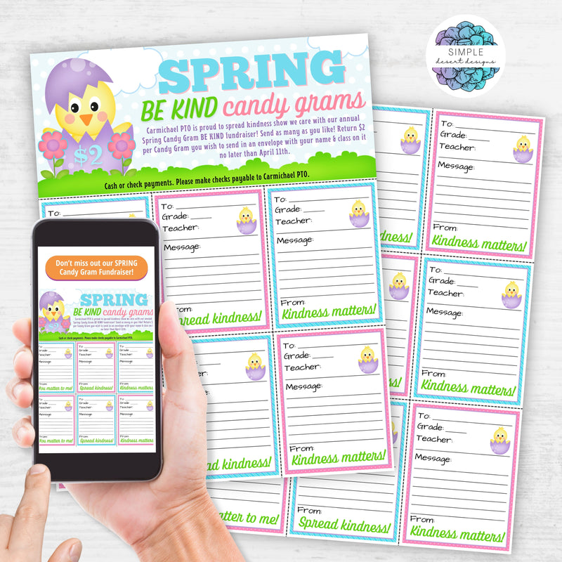 customizable spring be kind movement candy grams fundraiser