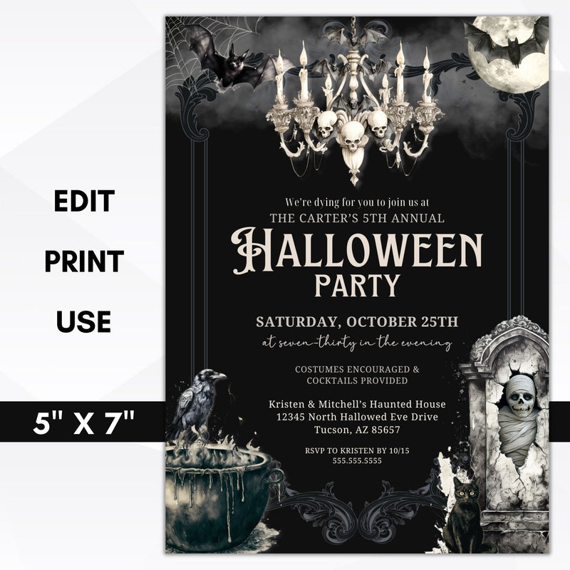 creepy adult halloween party invites