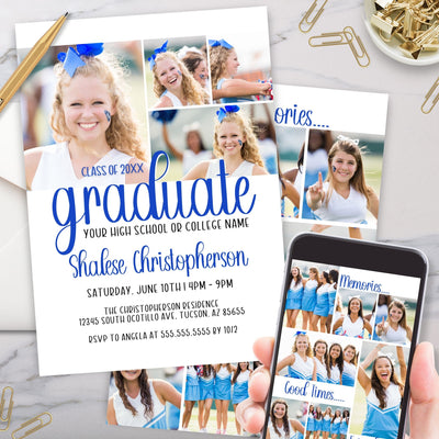 photo collage best freinds memories and good times graduation party invitations