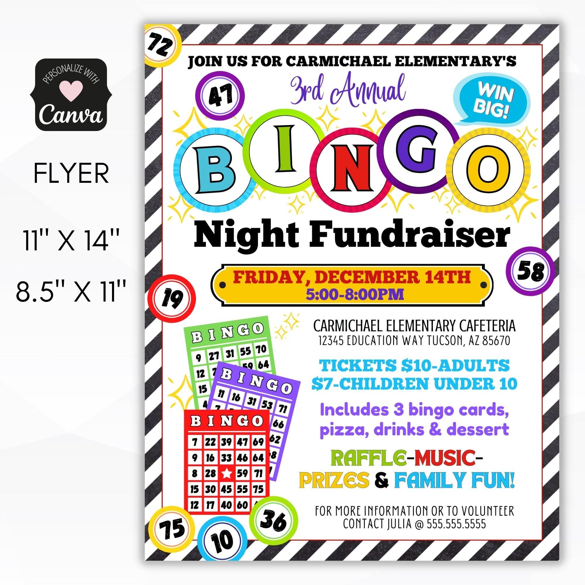 Bingo Night Fundraiser Flyer Set – Simple Desert Designs