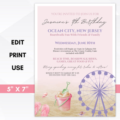 little girls boardwalk birthday party beach theme