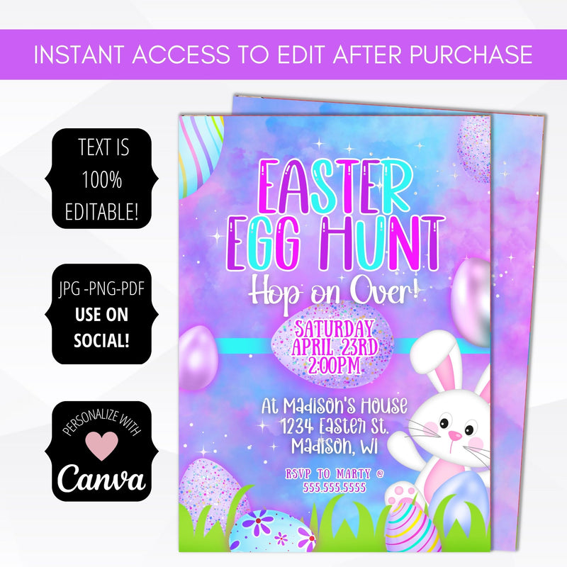 easter egg hunt party invitation