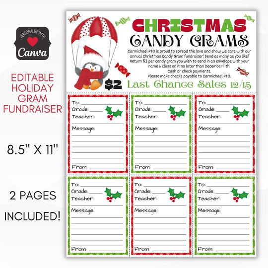 Candy Grams Fundraiser Sheet – Simple Desert Designs