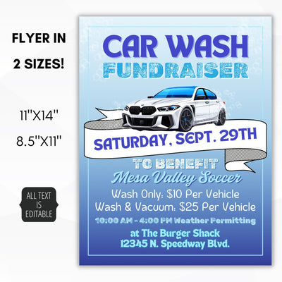 car wash fundraising flyers