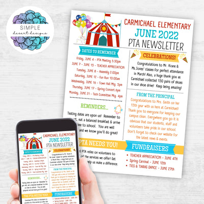 cute carnival theme newsletter template for schools church youth group flyer