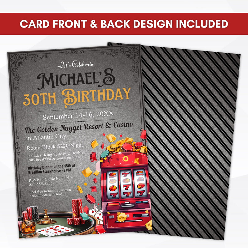 modern casino night party invitations