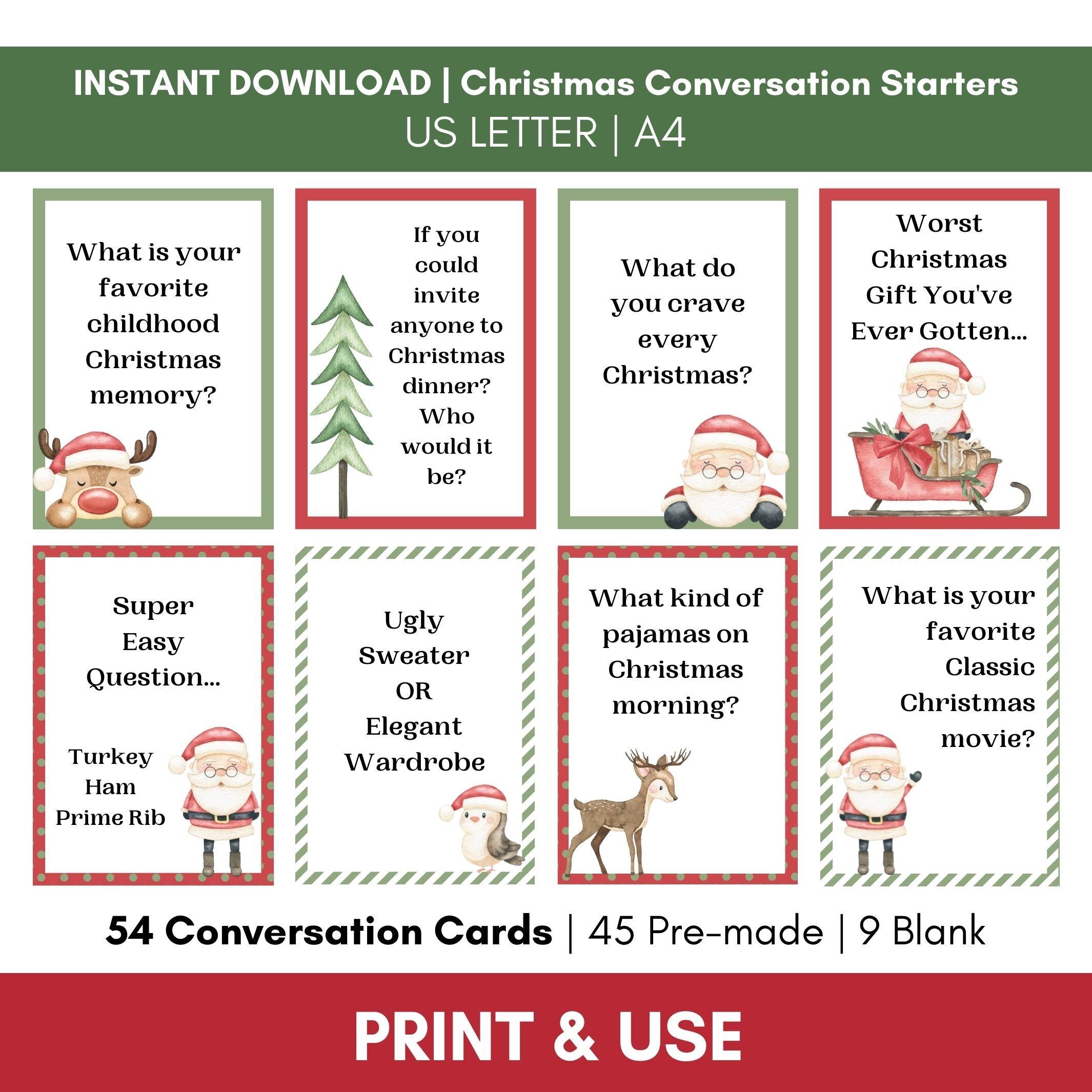 Christmas Conversation Ice Breaker Cards – Simple Desert Designs