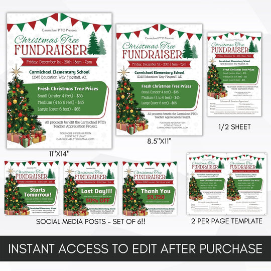 Christmas Tree Fundraiser Flyer Bundle – Simple Desert Designs