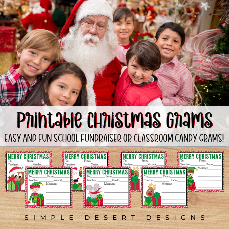 cute printable candy grams for christmas at school church or youth group