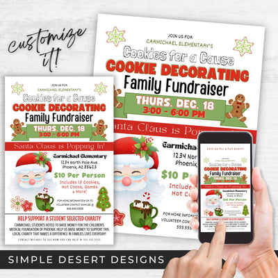 christmas cookie fundraiser flyers for cookie decorating event invitations