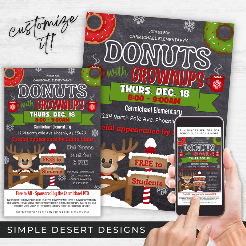 fun parent engagement flyer for christmas theme donust with grownups