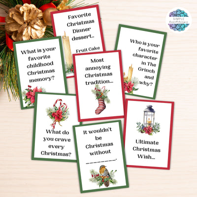 traditional printable christmas conversation cards for holiday party ice breakers