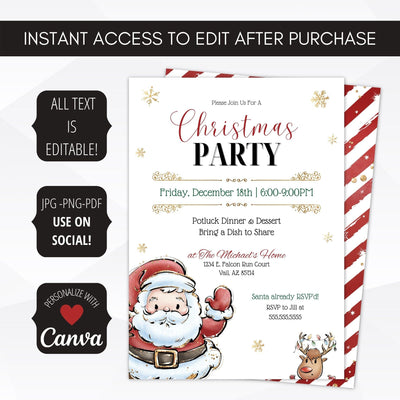 christmas dinner party invitation