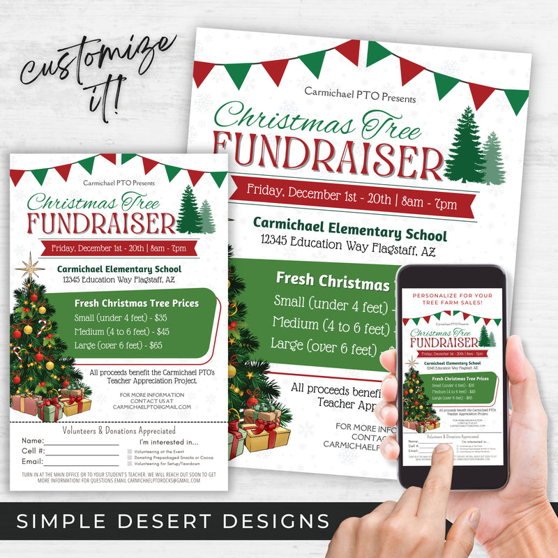 christmas tree farm fundraising event flyers advertising marketing ads