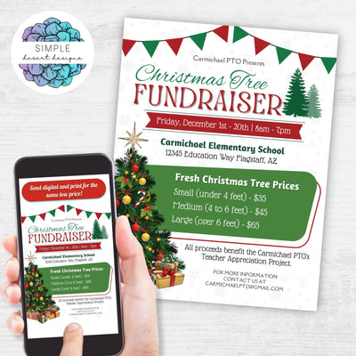 custom christmas tree fundraiser flyers for chrismtas tree farm sales