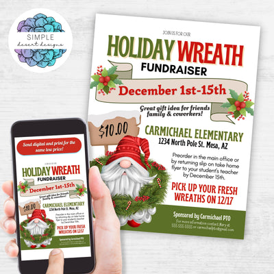 christmas wreath fundraiser flyers for school church tree farm sales